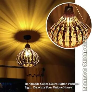 Handwoven Rattan Pendant Light for Cozy Ambiance