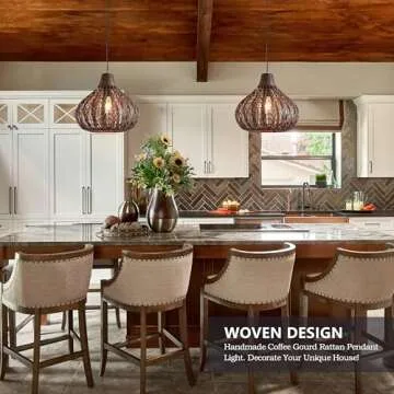 Handwoven Rattan Pendant Light for Cozy Ambiance