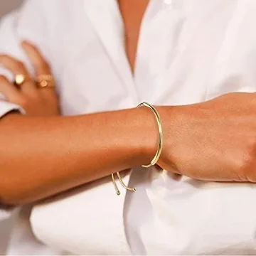 Elegant Gold Adjustable Slider Bracelet for Women