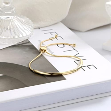 Elegant Gold Adjustable Slider Bracelet for Women