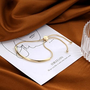 Elegant Gold Adjustable Slider Bracelet for Women