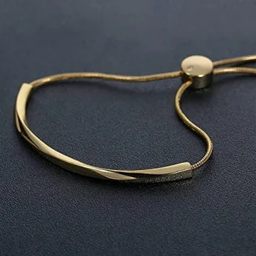 Elegant Gold Adjustable Slider Bracelet for Women