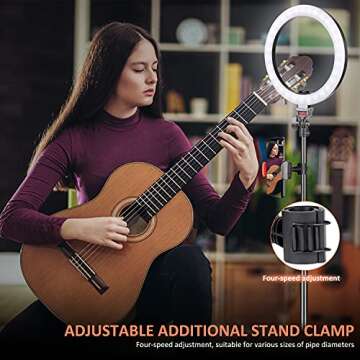 Selfie Ring Light with Tripod Stand & Phone Tripod Holder, 10.2 inch UEGOGO 3 Modes LED Ring Light & Selfie Stick for Makeup/Photography/Live Streaming/YouTube TikTok, Compatible with iPhone/Android