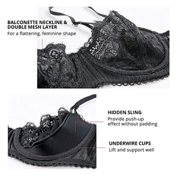 DOBREVA Women's Lace Push Up Bra - Elegant Comfort