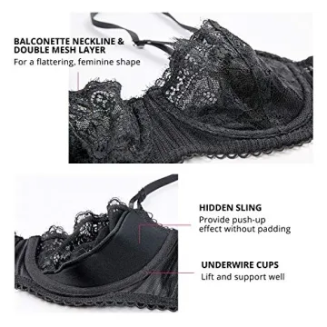 DOBREVA Women's Lace Push Up Bra - Elegant Comfort