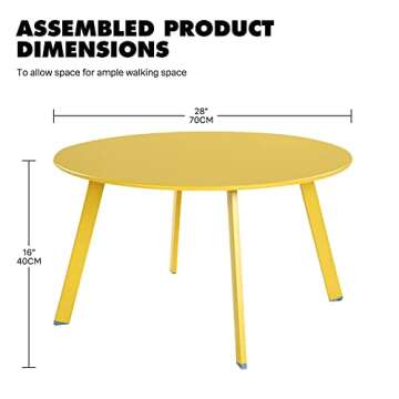 Grand patio Outdoor Side Table, 28-inch Powder Coated Steel Round Coffee Table for Porch, Deck, Balc...