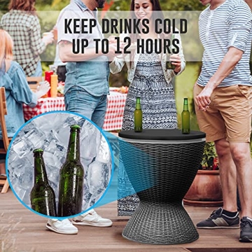 SereneLife Outdoor Cool Bar Table - 7.5 Gallon Beverage Cooler