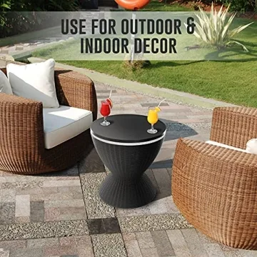 SereneLife Outdoor Cool Bar Table - 7.5 Gallon Beverage Cooler