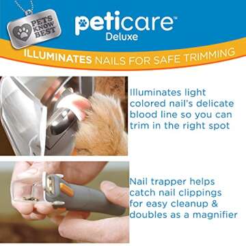 PetiCare LED Light Pet Nail Clipper for Safe Trimming