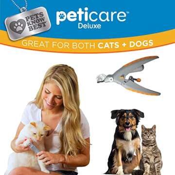 PetiCare LED Light Pet Nail Clipper for Safe Trimming