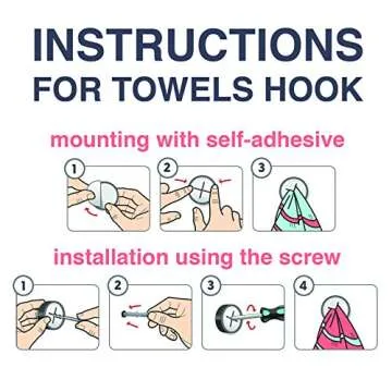 RICHYN Kitchen Towel Hooks - Easy Install & Chrome Finish