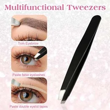 Eyebrow Kit Grooming Scissors Razor Kit 4 In 1 Stainless Steel Set Kit Eyebrow Scissors Eyebrow Brush Tweezers Eyebrow Trim Tool Set