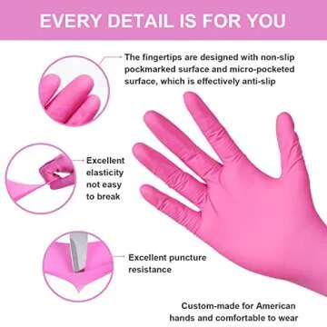 FINITEX Pink Nitrile Disposable Gloves - Safe & Stylish