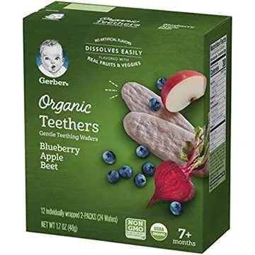 Gerber Organic Baby Teethers - Blueberry Apple Beet