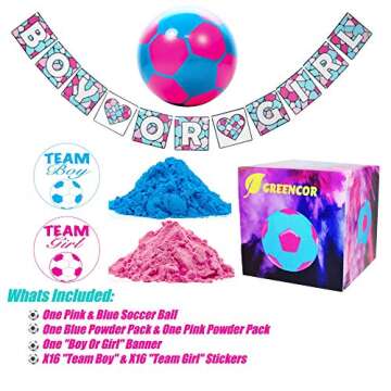 Gender Reveal Soccer Ball + Banner + Stickers | Non Transparent Fun