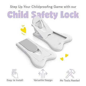 Child Safety Locks for Cabinets and Drawers, Sliding Door Lock, Easy-to-Install Cabinet Locks for Ba...
