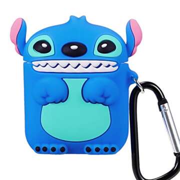 Mulafnxal Compatible with Airpods 1&2 Case,Cute Cartoon Character Silicone Air pod Funny Cover,Kawai...