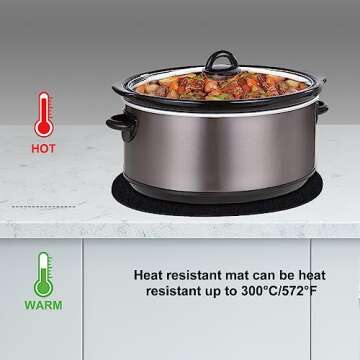 SIUDANGKA Heat Resistant Mat for Crockpot Slow Cooker with Appliance Slider Function, 2 Pack Counter...