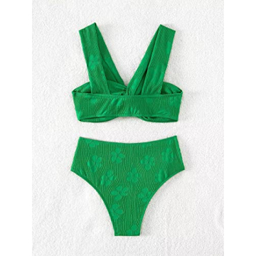 Stylish Falainetee Women's Floral High Waisted Bikini Set