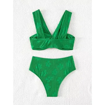 Stylish Falainetee Women's Floral High Waisted Bikini Set