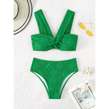 Stylish Falainetee Women's Floral High Waisted Bikini Set