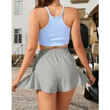 Vertvie Women High Waisted Flowy Shorts for Activewear
