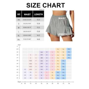Vertvie Women High Waisted Flowy Shorts Athletic Running Shorts with Pockets Quick Dry Gym Workout Summer Shorts (Light Grey,X-Small)