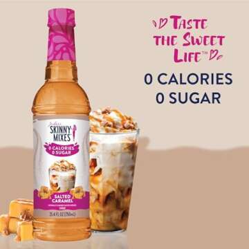Jordan's Skinny Syrups Sugar Free Coffee Syrup, Salted Caramel Flavor Drink Mix, Zero Calorie Flavor...