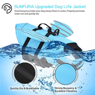 SUNFURA Dog Life Jacket - Reflective Pet Vest for Safety