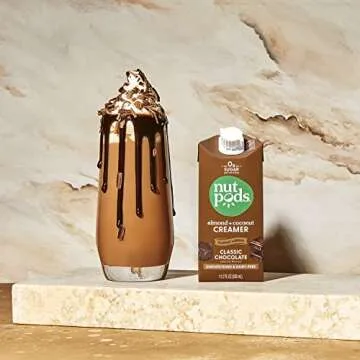 nutpods Classic Chocolate Unsweetened Dairy-Free Creamer, Made from Almonds and Coconuts, Whole30, Keto, Gluten Free, Non-GMO, Vegan, Kosher (3-Pack)