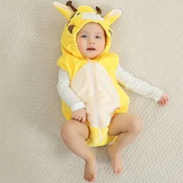 Cute Baby Animals Hooded Romper for Infants 0-24months