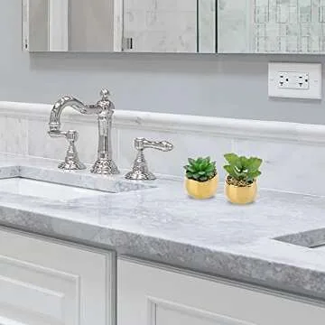 Briful Faux Succulents in Gold Pots - Stylish Home Décor