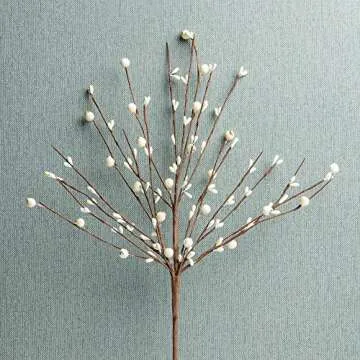 JINGHONG 6PCS Artificial Pip Berry Stems for Holiday Decor