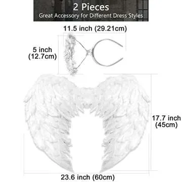 Toffos Angel Wings for Adult Costume - Ethereal Fairy Wings for Halloween & Christmas