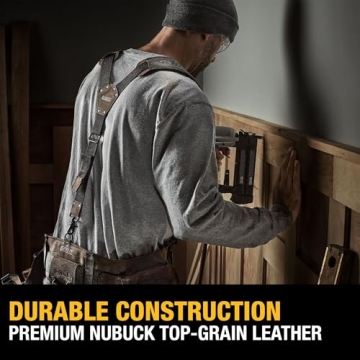 DEWALT Leather Tool Belt Suspenders for Heavy Duty Use