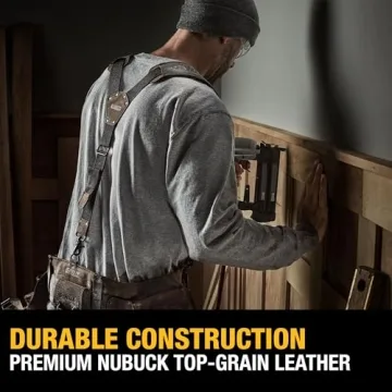 DEWALT Leather Tool Belt Suspenders for Heavy Duty Use