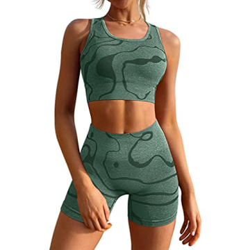 GXIN Women's High Waist Sports Bra & Shorts Set