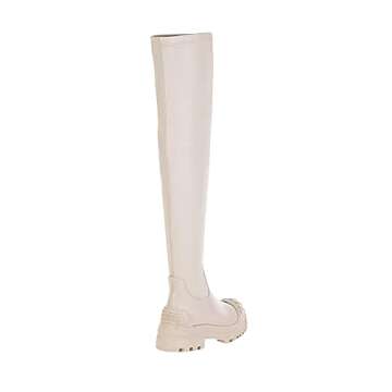 vivianly Women's Patform Long Boots Stretchy Chunky Heel Thigh High Over The Knee Boots Size 6