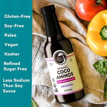 Big Tree Farms Organic Coco Aminos - Liquid Coconut Aminos, Soy-Free Sauce, Low Sodium, Soy Alternative, Gluten Free - Original, 32 Fl Oz (Pack of 1)