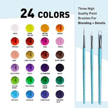 HIMI Gouache Paint Set - 24 Colors, Non Toxic & Vibrant