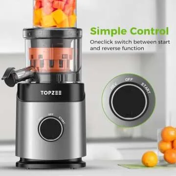 TOPZEE Cold Press Juicer with High Juice Yield and Easy Clean Features