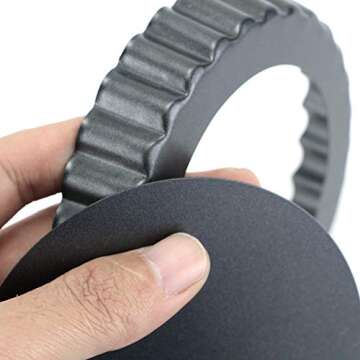 Hslife 6 Pack Quiche Pans, Non stick Removable Bottom Fluted Sides Mini Tart Pans, 5 Inch