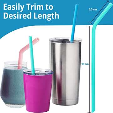Reusable Silicone Smoothie Straws – Eco-friendly & Easy Clean