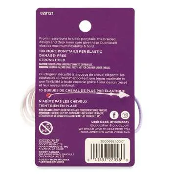 Goody Kids Ouchless Elastic Hair Ties - 40 Ct, Assorted Colors, 2MM Rubber Bands for Hair, Pain-Free Hair Accessories for Girls & Boys, Made for Long-Lasting Braids, Ponytails & More, For Fine Hair