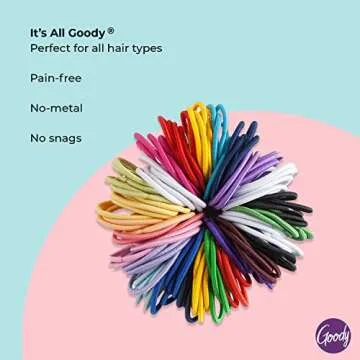 Goody Kids Ouchless Elastic Hair Ties - 40 Ct, Assorted Colors, 2MM Rubber Bands for Hair, Pain-Free Hair Accessories for Girls & Boys, Made for Long-Lasting Braids, Ponytails & More, For Fine Hair