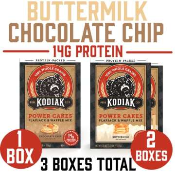 Kodiak Cakes Power Cakes Variety Pack - Protein Pancake Mix Just Add Water - 100% Whole Grain Flapja...