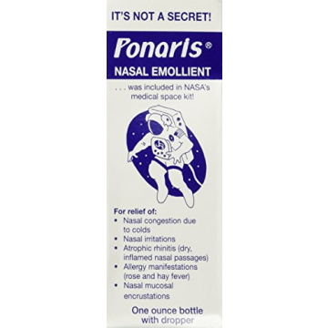 Ponaris Nasal Emollient 1 oz - Relieve Dryness & Sinus Discomfort Fast