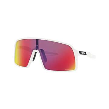 Oakley Men's Oo9406 Sutro Rectangular Sunglasses, Matte White/Prizm Road, 37 mm