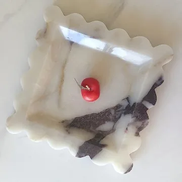 SAIDKOCC Vintage Natural Marble Tray for Luxe Decor