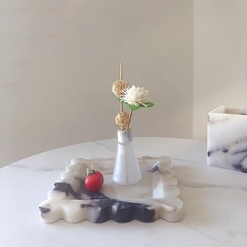 SAIDKOCC Vintage Natural Marble Tray for Luxe Decor
